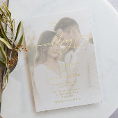 Luxe Gold Foil Script & Portrait Wedding Folieneinladung
