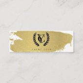 Luxe Gold Foil Texture Brush Stroke Logo Mini Visitenkarte (Vorderseite)