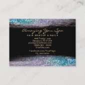 *~* Luxe Gold Glam Rainbow Glitzer Wasserfarbe Visitenkarte (Rückseite)