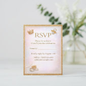 Luxe Gold Glitter Gender Reveal RSVP Card (Stehend Vorderseite)