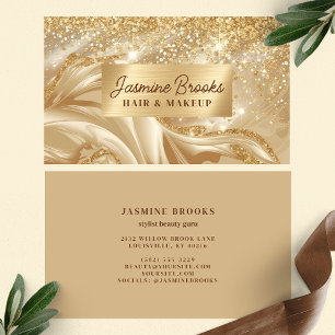 Luxe Gold Glitter und Schwünge  Visitenkarte