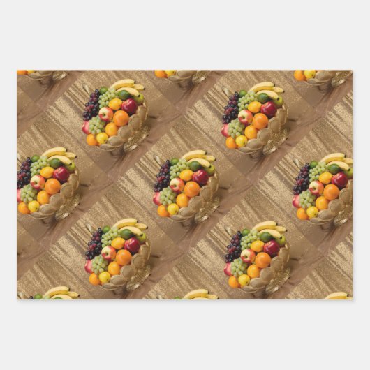 Luxe Gold Glitzer Fresh Fruchtkörbe Geschenk Welpe Geschenkpapier Set (Vorderseite 2)