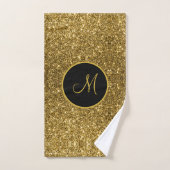 Luxe Gold Glitzer Sparkle Custom Mit Monogramm Badhandtuch Set (Handtuch)