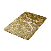 Luxe Gold Glitzer Stilvoll Mit Monogramm Personali Badematte (Schrägansicht)