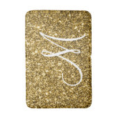 Luxe Gold Glitzer Stilvoll Mit Monogramm Personali Badematte (Vorderseite Vertikal)