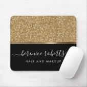 Luxe Gold Glitzer und Black Personalisiert Mousepad (Mit Mouse)