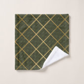 LUXE GOLD GREEN WAVE GRID BATH TOWEL SET (Waschlappen)