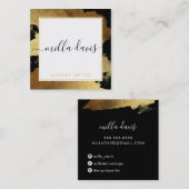 LUXE GOLD hübsch, modern vergoldet, trendig schwar Quadratische Visitenkarte (Vorne/Hinten)