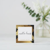 LUXE GOLD hübsch, modern vergoldet, trendig schwar Quadratische Visitenkarte (Stehend Vorderseite)