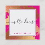 LUXE GOLD hübscher moderner Glamour vergoldet hell Quadratische Visitenkarte (Vorderseite)