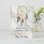 Luxe Gold Marmor Einladung (Stehend Vorderseite)