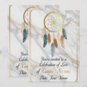 Luxe Gold Marmor Einladung (Vorne/Hinten)