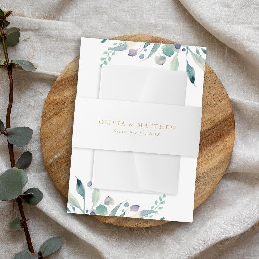 Luxe Gold Minimalistisch Wedding Monogram Einladungsbanderole