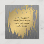 Luxe Gold mit Imitaten Metallic Quadratische Visitenkarte (Rückseite)