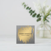 Luxe Gold mit Imitaten Metallic Quadratische Visitenkarte (Stehend Vorderseite)