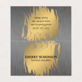 Luxe Gold mit Imitaten Metallic Visitenkarten (Außenseite Aufgefaltet)