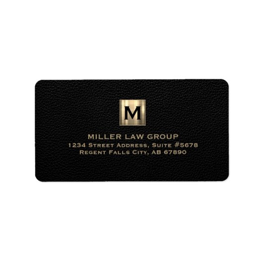 Luxe Gold Monogram Address Label Adressaufkleber (Vorne)