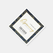 LUXE GOLD NAVY ROSE FLORAL GRAND ÖFFNUNGSZEREMONIE SERVIETTE (Ecke)