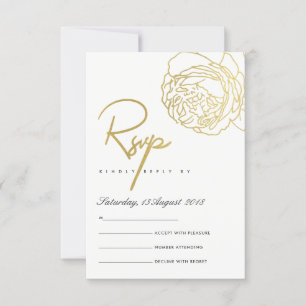 LUXE GOLD NAVY WHITE ELEGANT ROSE FLORAL UAWG RSVP KARTE