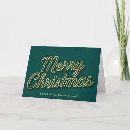 Luxe Gold Outline Script Merry Christmas Feiertagskarte