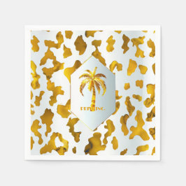 Luxe Gold Palm Safari Chic Party Serviette