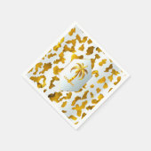 Luxe Gold Palm Safari Chic Party Serviette (Ecke)