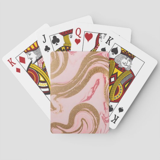 Luxe Gold Pink AI Art Spielkarten (Rückseite)