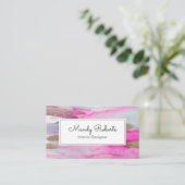 Luxe Gold Pink und Blue Paint Visitenkarte (Stehend Vorderseite)