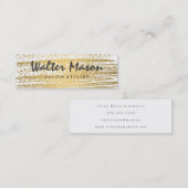 Luxe Gold Pinsel Moderner Text Mini Visitenkarte (Vorne/Hinten)