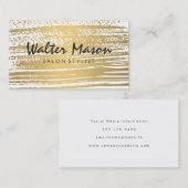 Luxe Gold Pinsel Moderner Text Visitenkarte (Vorne/Hinten)