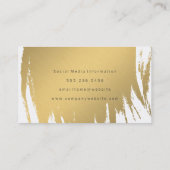 Luxe Gold Pinsel Schwarz-weiß Moderner Text Visitenkarte (Rückseite)