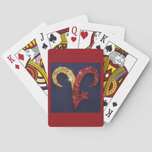 Luxe Gold Red Aries Card Deck Spielkarten (Rückseite)