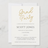 Luxe Gold Script Grad Party Invite Einladung (Vorderseite)