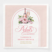 Luxe Gold Script Petals and Prosecco Shower Napkin Serviette (Vorderseite)