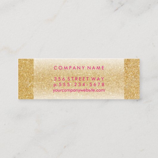 Luxe Gold Shimmer Mini Visitenkarte (Rückseite)