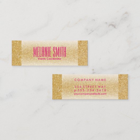 Luxe Gold Shimmer Mini Visitenkarte (Vorne/Hinten)