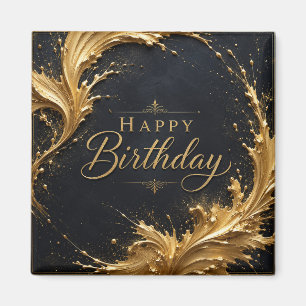 Luxe Gold Splash Geburtstags Eleganz Magnet