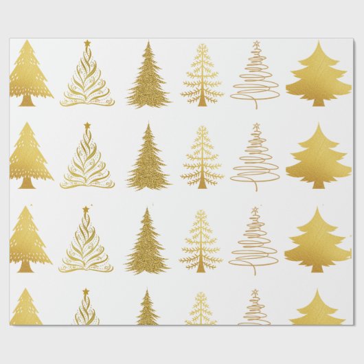 Luxe Gold Tree Geschenkpapier (Flach)