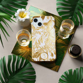 Luxe Gold und Ivory Monstera Leaf iPhone 15 Hülle