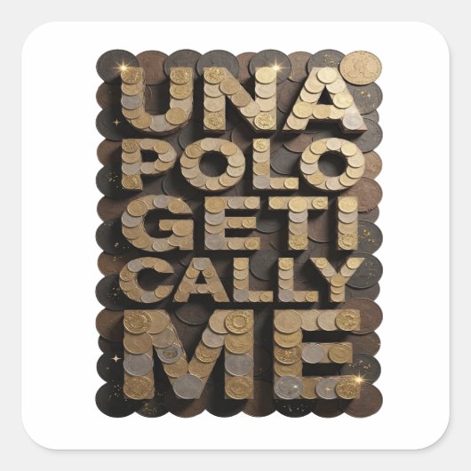 Luxe Gold UNVERBLÜMT ICH Sticker Grafik (Vorderseite)