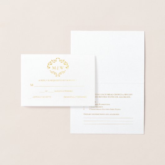 Luxe Gold Wedding Monogram Wappen Selektion Folienkarte (Anzeige)