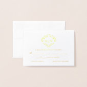 Luxe Gold Wedding Monogram Wappen Selektion Folienkarte (Vorderseite mit Umschlag)
