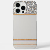 Luxe Gold & White Glitzer Shield Case-Mate iPhone Hülle (Rückseite)