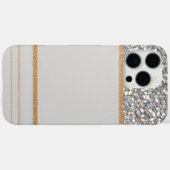 Luxe Gold & White Glitzer Shield Case-Mate iPhone Hülle (Rückseite (Horizontal))