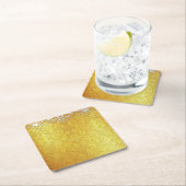Luxe Gold White Pattern Square Untersetzer (Vor Ort)