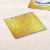 Luxe Gold White Pattern Square Untersetzer (angewinkelt)