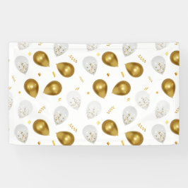 Luxe Golden Balloons & Confetti Banner