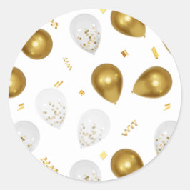 Luxe Golden Balloons & Confetti Stickers