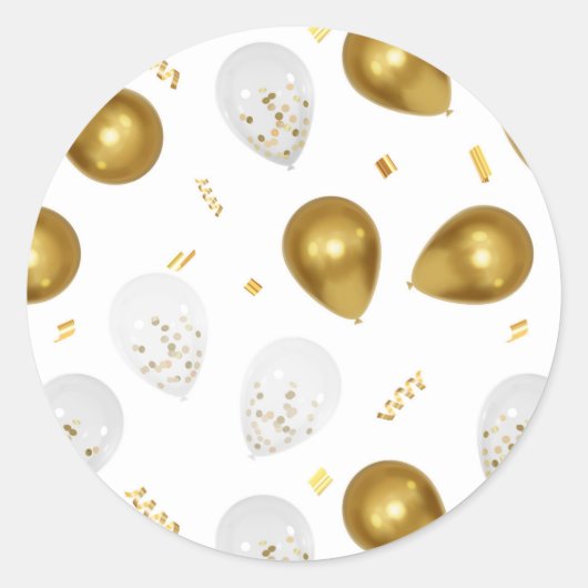 Luxe Golden Balloons & Confetti Stickers (Vorderseite)