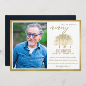 LUXE GOLDFOLIE FALL BAUM BEILEID MEMORIAL FOTO T DANKESKARTE (Vorne/Hinten)